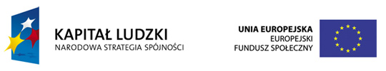 Logo Programu Operacyjnego Kapitał Ludzki i Europejskiego Funduszu Społecznego