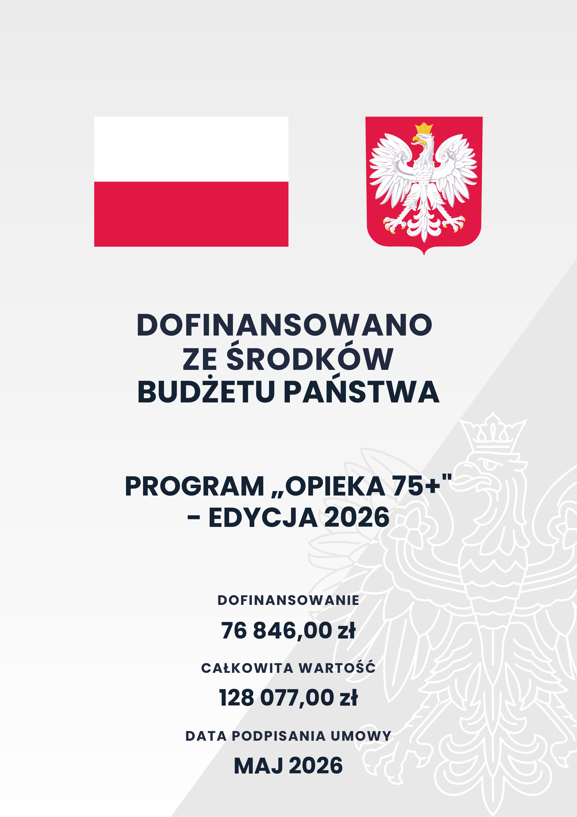 Plakat programu Opieka 75+